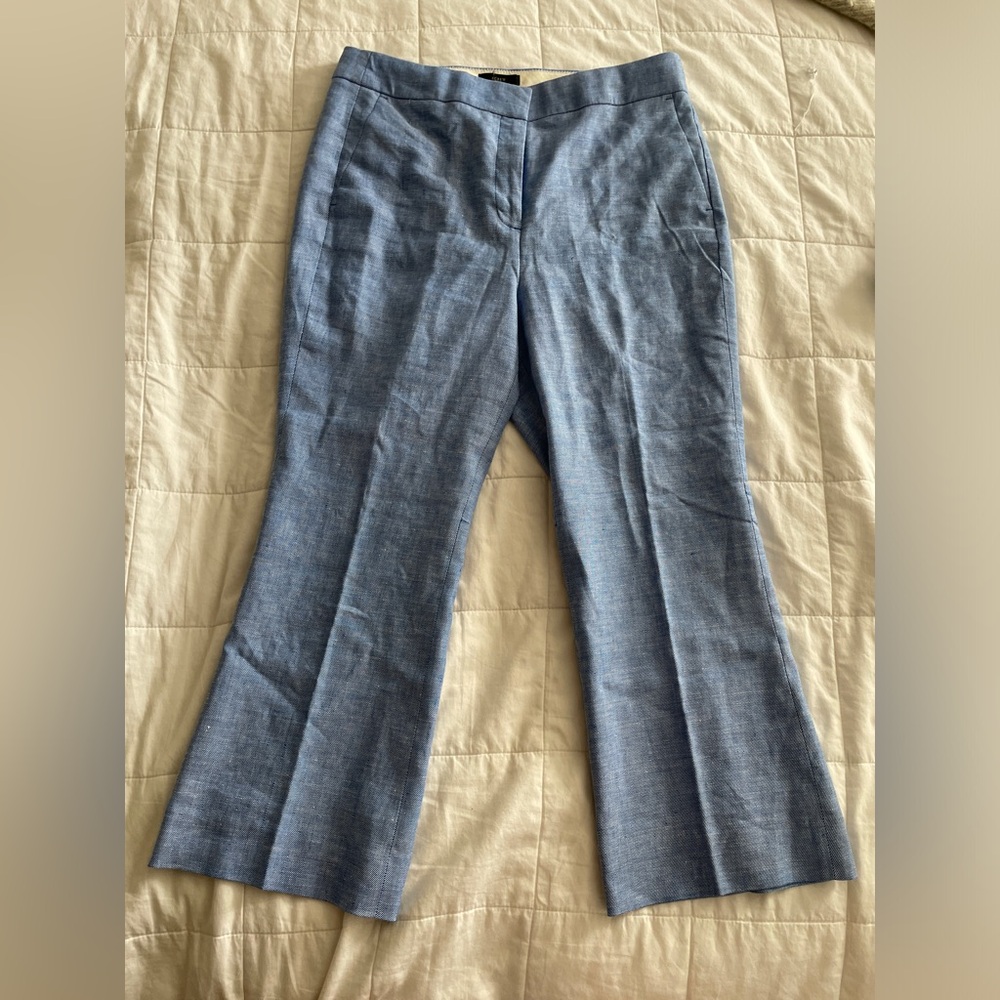 J. Crew Kick-Out Cropped Flare (Hayden Pant), Size 12P, Light Blue